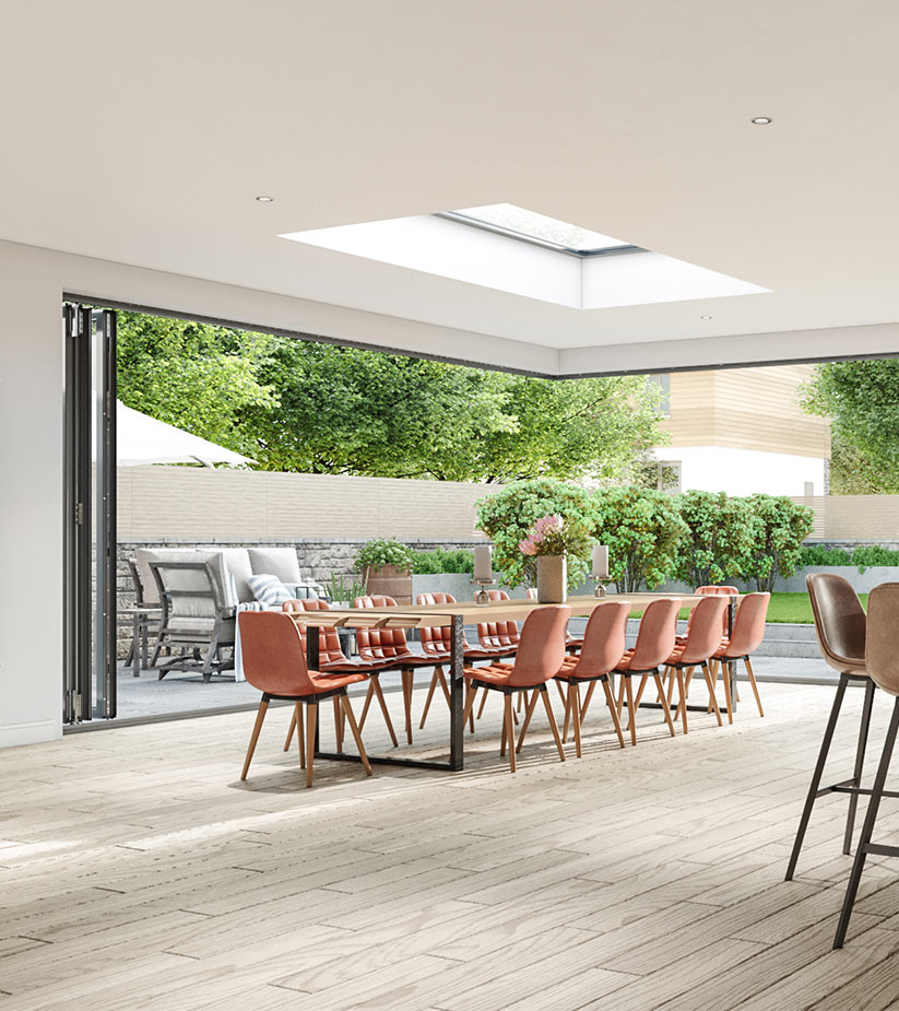 bifold doors from inside